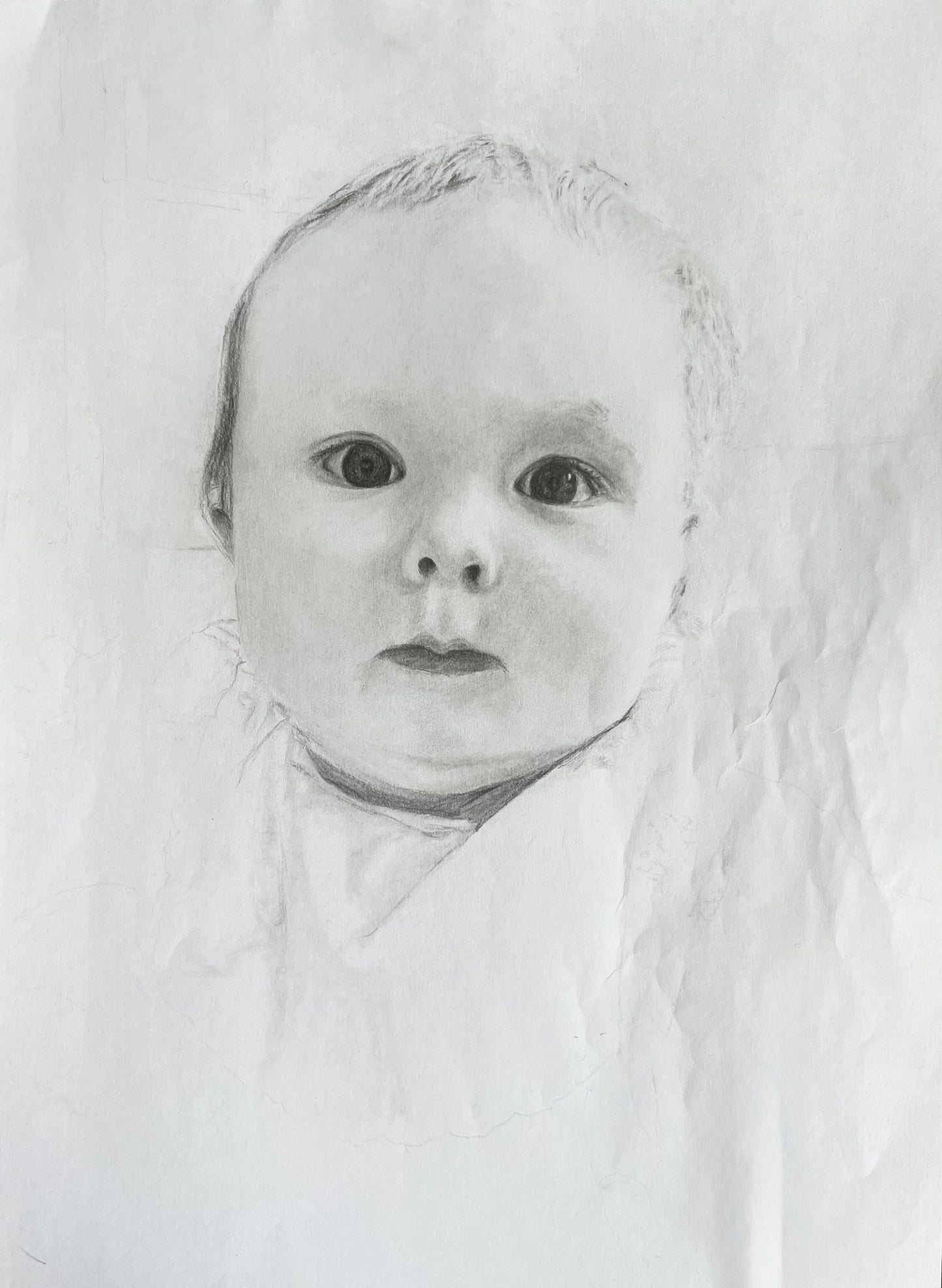 Graphite pencil drawing: A4 single face without background